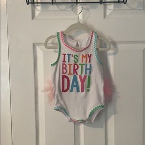 Mud pie baby girl birthday bodysuit